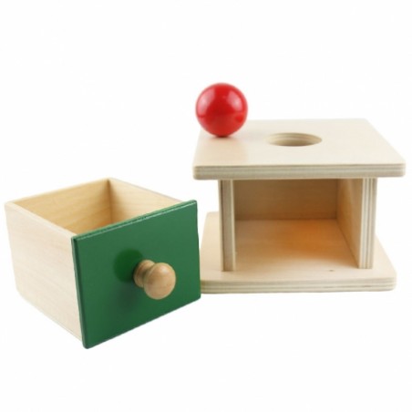 Boîte à Permanence D'Objets Montessori 2 En 1 En Bois Avec Tiroir Et Balle - Jouet Éducatif Toyvian Pour Bébés Et Petits Enfants