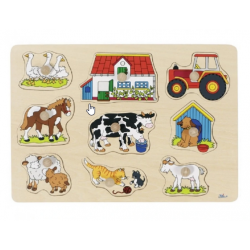 Farm puzzle in wood